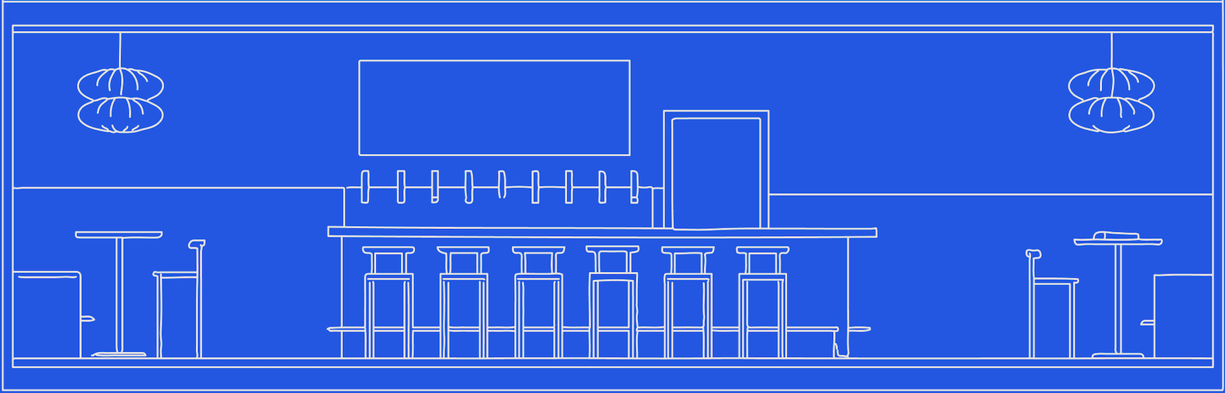 ALMA pavilion bar elevation drawing